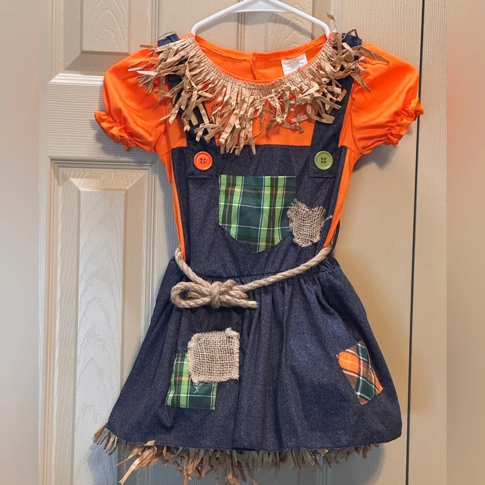 Scarecrow Girl Childs Halloween Costume Dress Size 6-6X Halloween Harvest‎